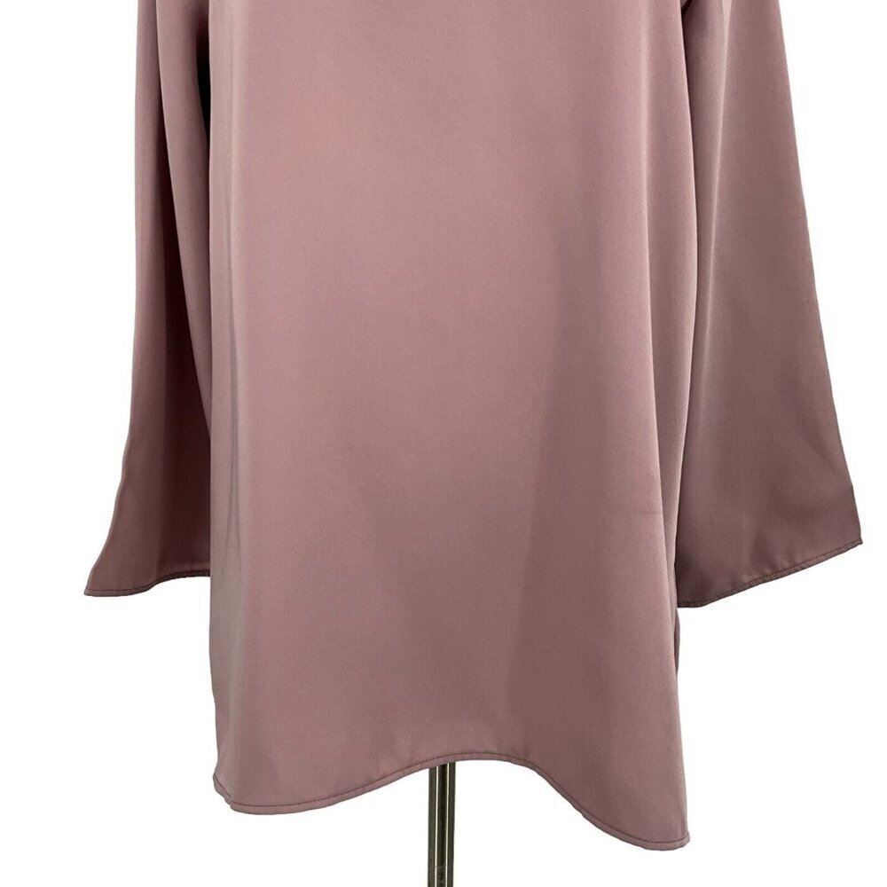 Veiled Collection Size S Tunic Top Dusty Pink Long Sleeve Basic 100% Polyester - Picture 3 of 12
